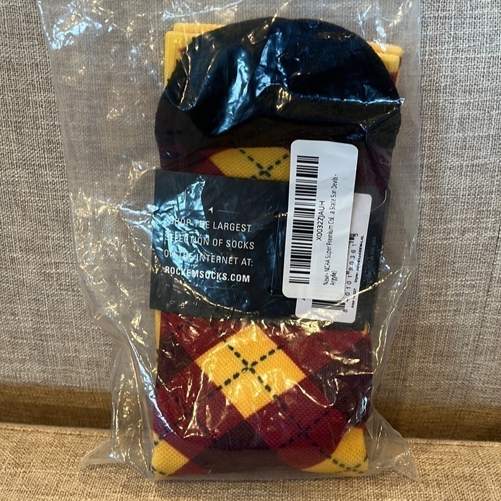 NCAA Super Premium College Fan Socks Arizona State University Socks New! - Picture 3 of 7